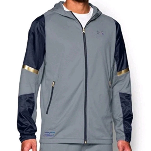 Under Armour SC Jacket Pant Set Men 3X Fitted Reflective Grey Stephen Curry NBA